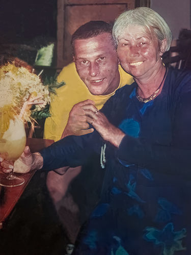 Heavily damaged photo after restoration.