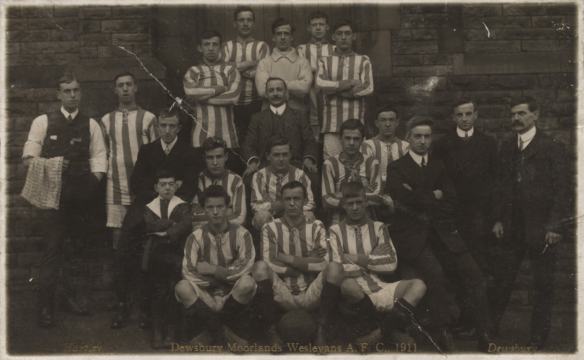 Original postcard of Dewsbury Moorland Wesleyans A.F.C. 1911 by the studio of Fred Hartley